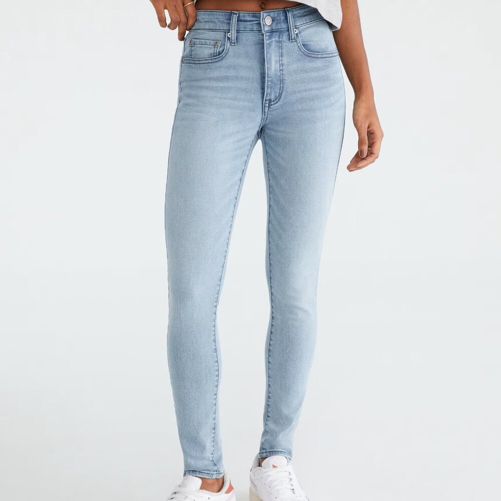 Aeropostale Womens High Rise‎ Jegging Light Wash Skinny Jeans Size 8 Short